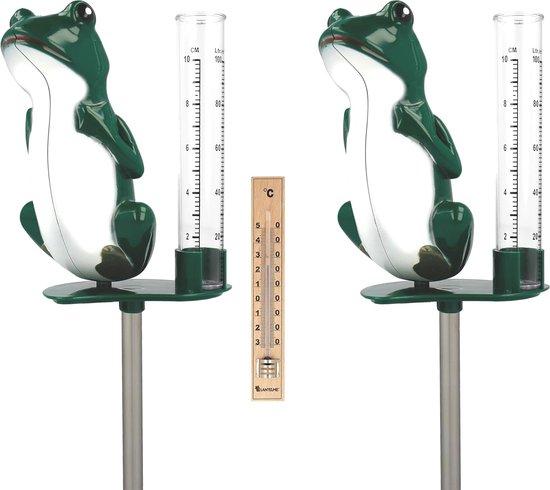 OEM Regenmesser „Frosch“, 2 Stück, mit Metall-Erdspieß – Gartendekoration und Niederschlagsmesser 2026