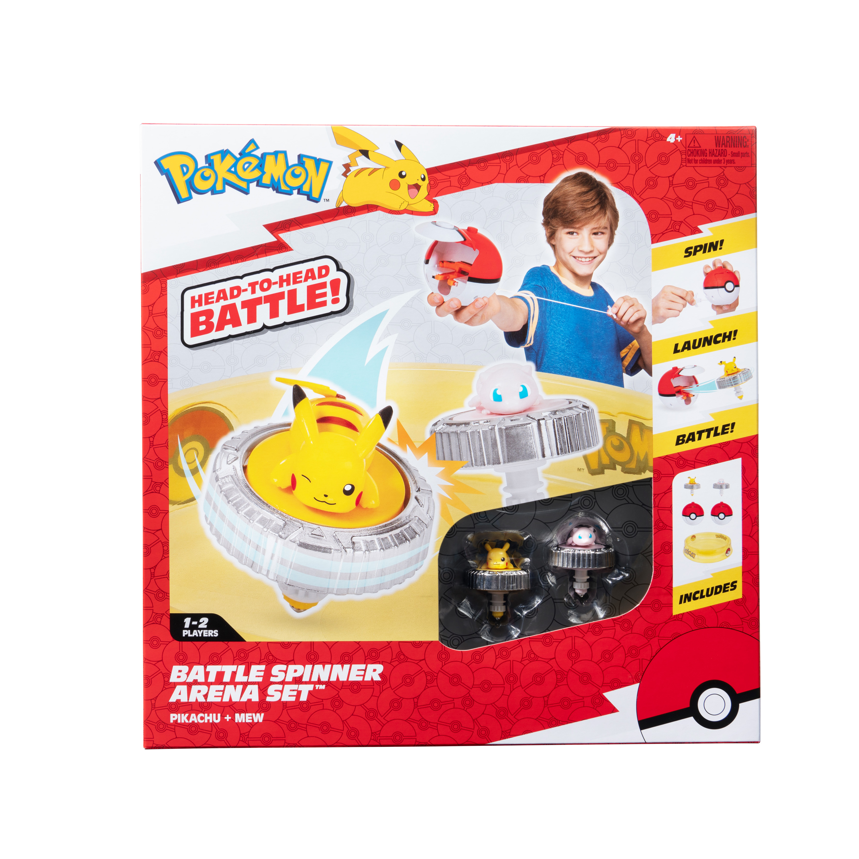 Jazwares Pokémon-Kampfkreisel mit Stadion-Pikachu und Mew-Spielset PKW4403