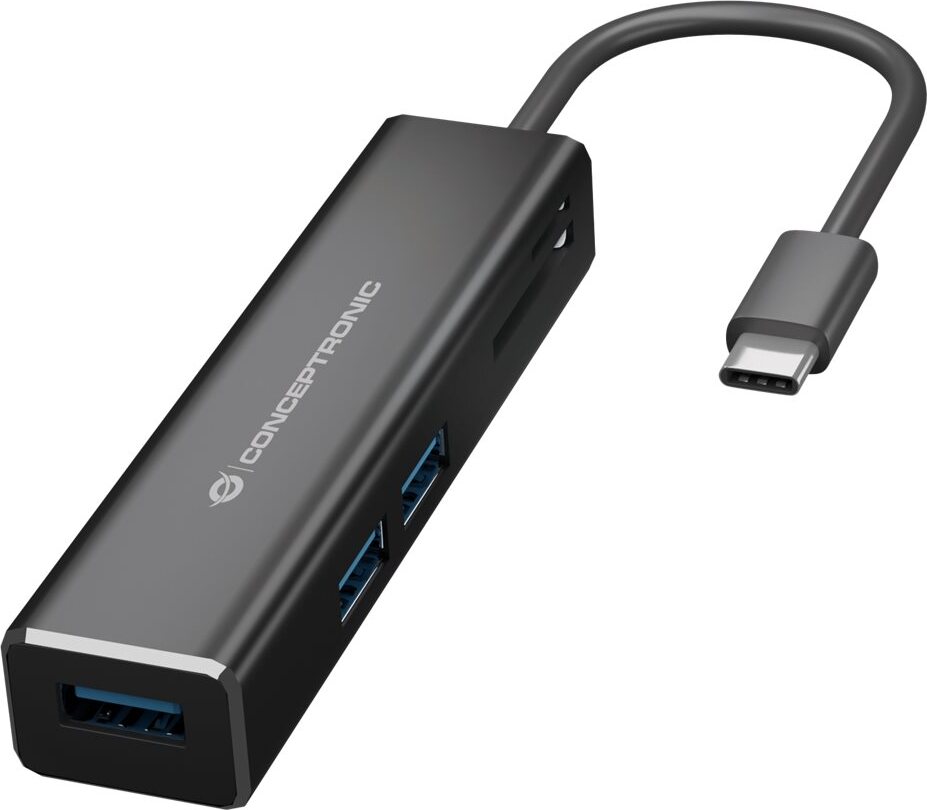 CONCEPTRONIC 3-portové USB-C->USB-A 3.0/SD/MicroSD/TF slot na kartu