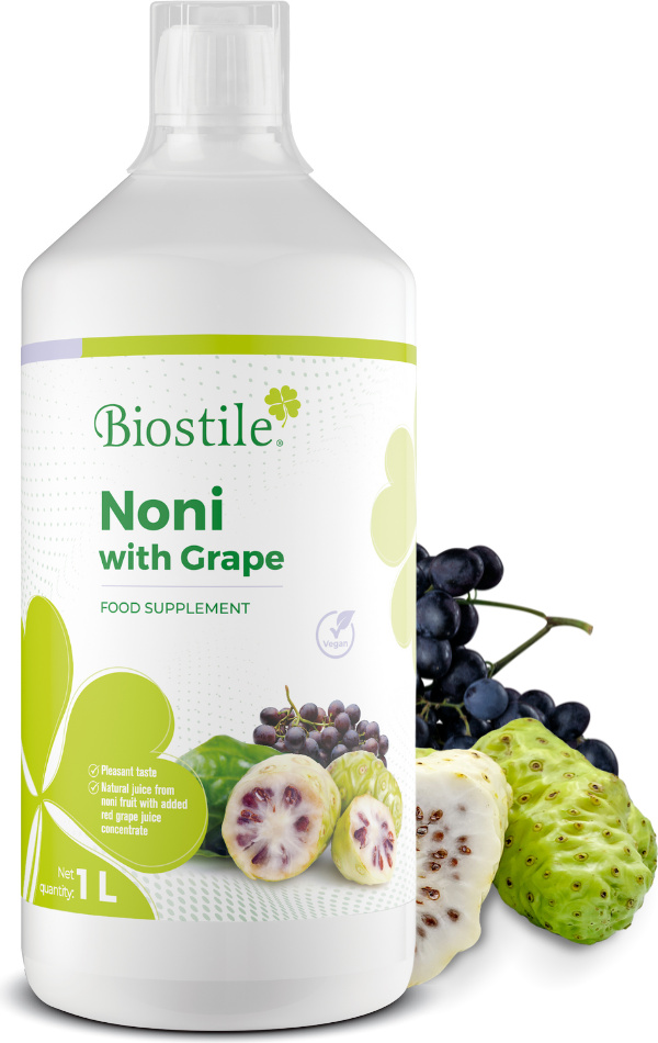 Biostile Noni mit Traube – Natürlicher Noni-Saft mit Traubensaft für Wohlbefinden 41400
