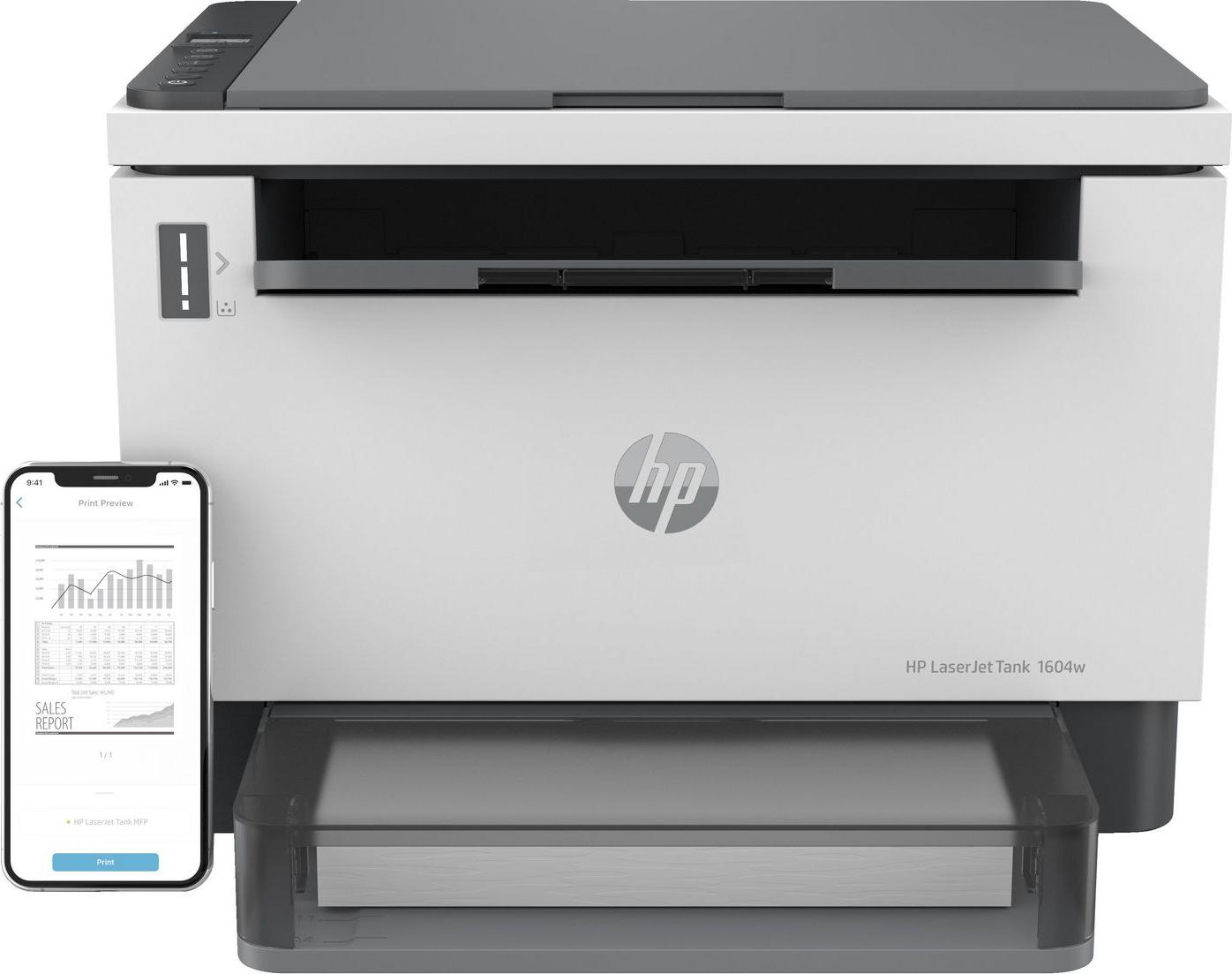 HP Laserjet Tank Mfp 1604W - Schwarzweißdrucker für Unternehmen, Drucken, Kopieren, Scannen, Scannen an E-Mail, Scannen an PDF, 381L0A#B19