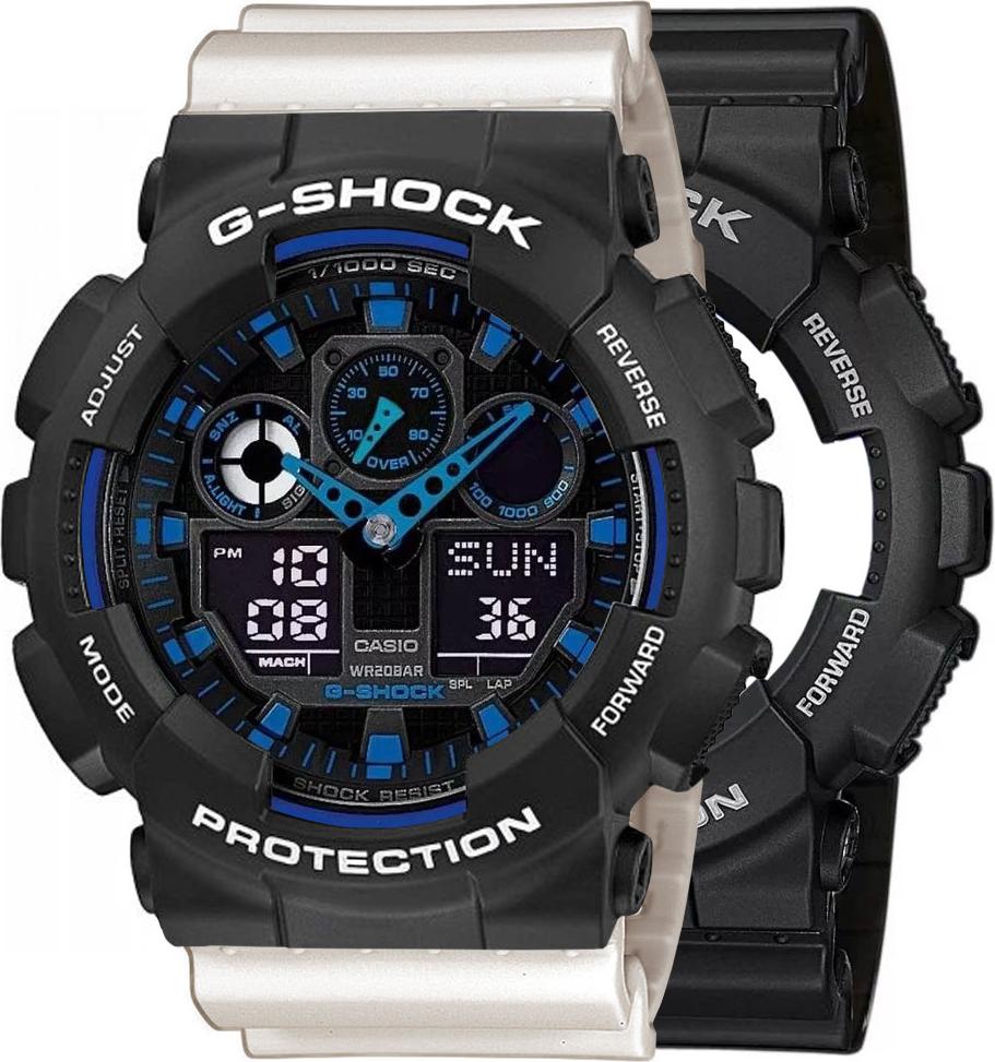 Hodinky Casio G-Shock SET GA-100-1A2ER + BEZEL 10508136 + BAND 10395227 20BAR
