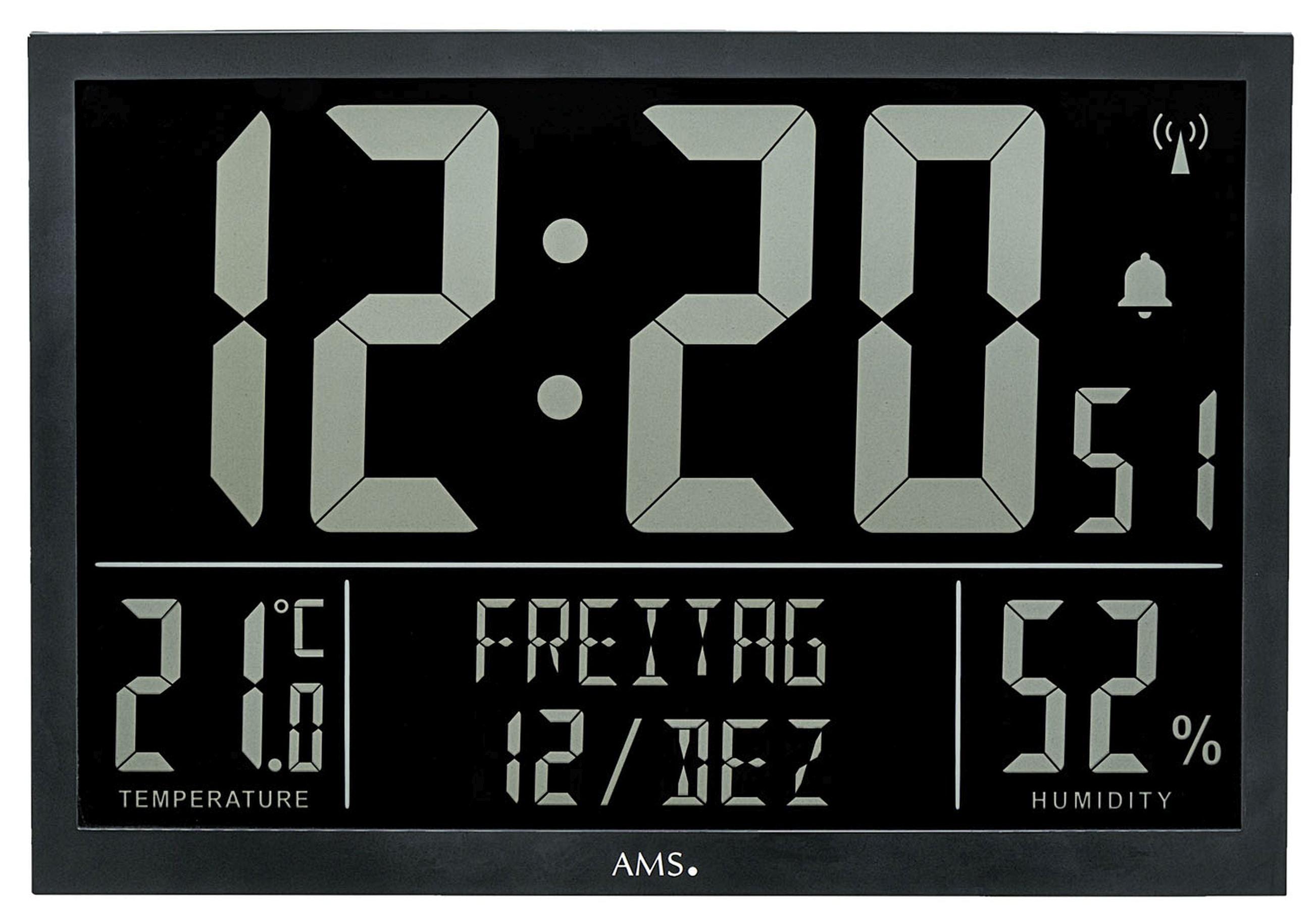AMS F5889 Funkuhr mit digitaler Anzeige und Raumklimadaten