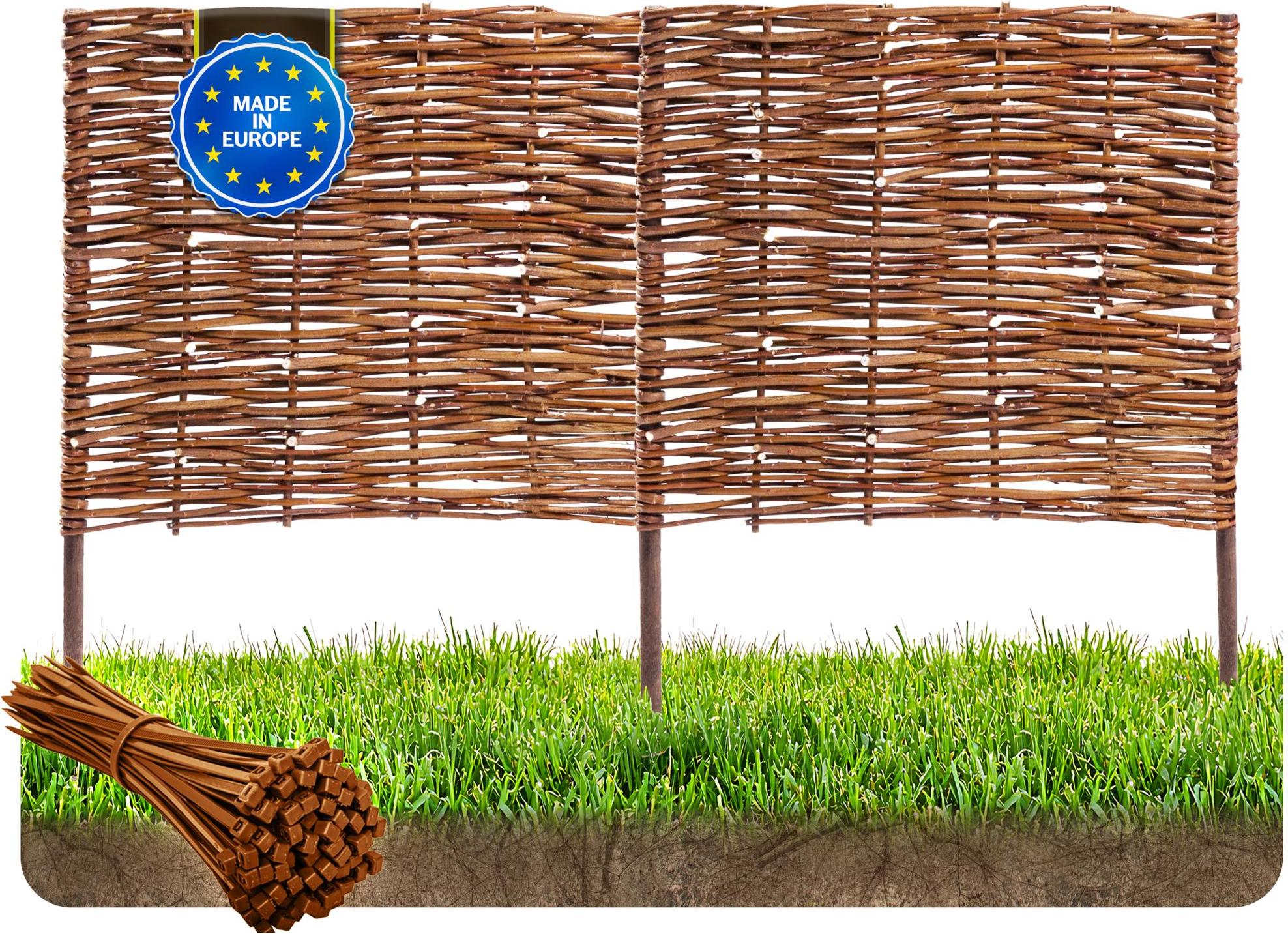 Wicker garden Beetbegrenzung aus Weide - 120 x 40 cm Weidengeflecht für Beete, Rasen und Gartenwege - Natürliche Abgrenzung Gartenzaun Weidezaun - vielen Größen PLO-NAT-40-120-1