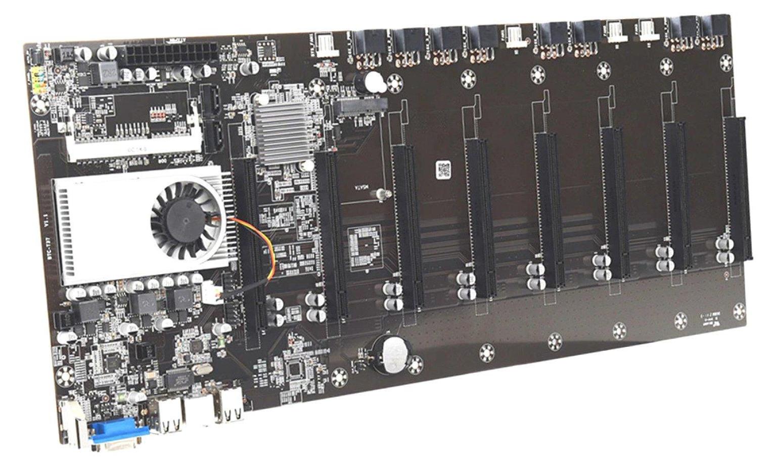 BRAINZAP Intel HM77 BTC-T37 Crypto Mining Mainboard 8x PCI-Express PCIe Motherboard All-in-One mit CPU BS-MB-HM77-MINING-AIO