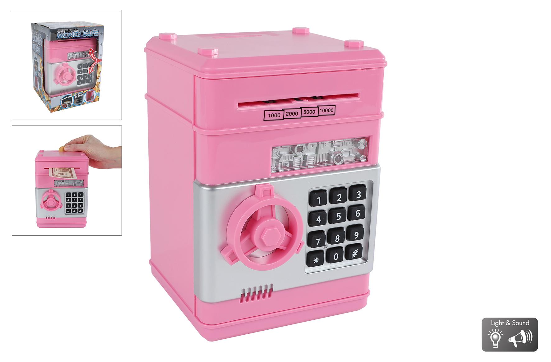 Van Manen Spielzeug Geldtresor mit Geheimcode rosa 19,5cm