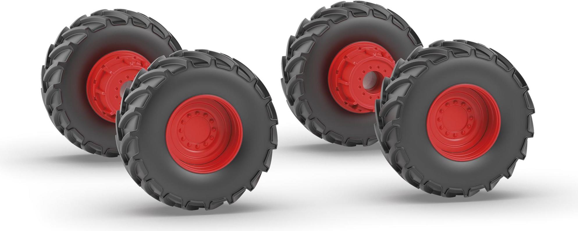 SIKU 6715 Ruedas adicionales para Claas Xerion, 1:32 Control Claas Xerion 6791 y 6794 Tractores de juguete, ideal como neumáticos gemelos, plástico, negro, rojo SIKU 6715 Ruedas adicionales para Claas Xerion, 1:32 Control Claas Xerion 6791 y 6794 Tractores de juguete, ideal como neumáticos gemelos, plástico, negro, rojo