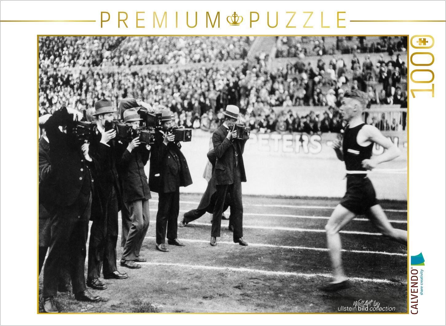 CALVENDO Puzzle Sportfotografen fotografieren den Zieleinlauf eines Läufers 1000 Teile Puzzle quer | 1000 Teile Lege-Größe 64x48cm Foto-Puzzle für glückliche Stunden