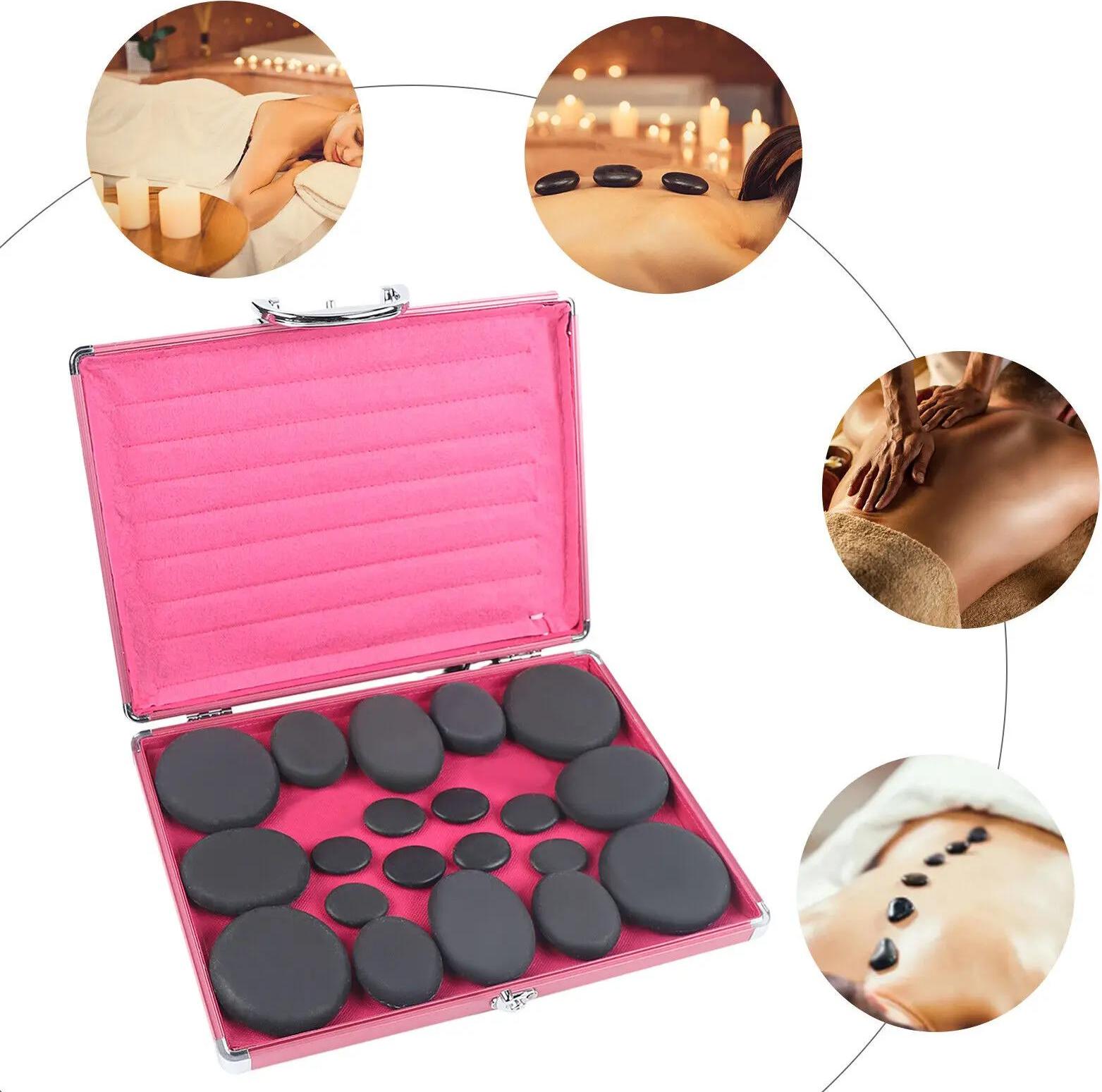 StarTech Hot-Stone Massage Set - Elektrische Heizbox/Steinwärmer - 20 Massagesteine - Groß - Für Spa & Salon