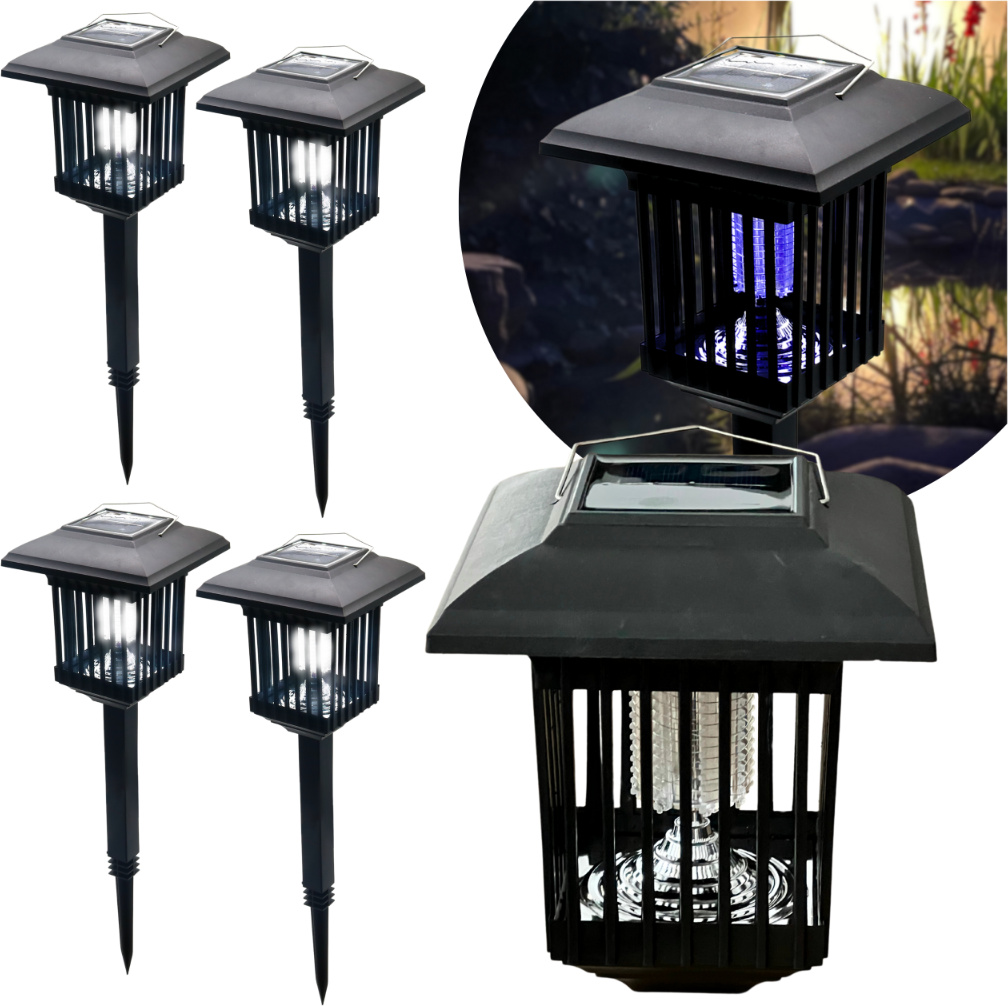 REAGLE BLIXTAR 4x Solar Insektizid 2in1 LED Garten Laterne Moskito Licht B-S-EZO-LAMP-4X