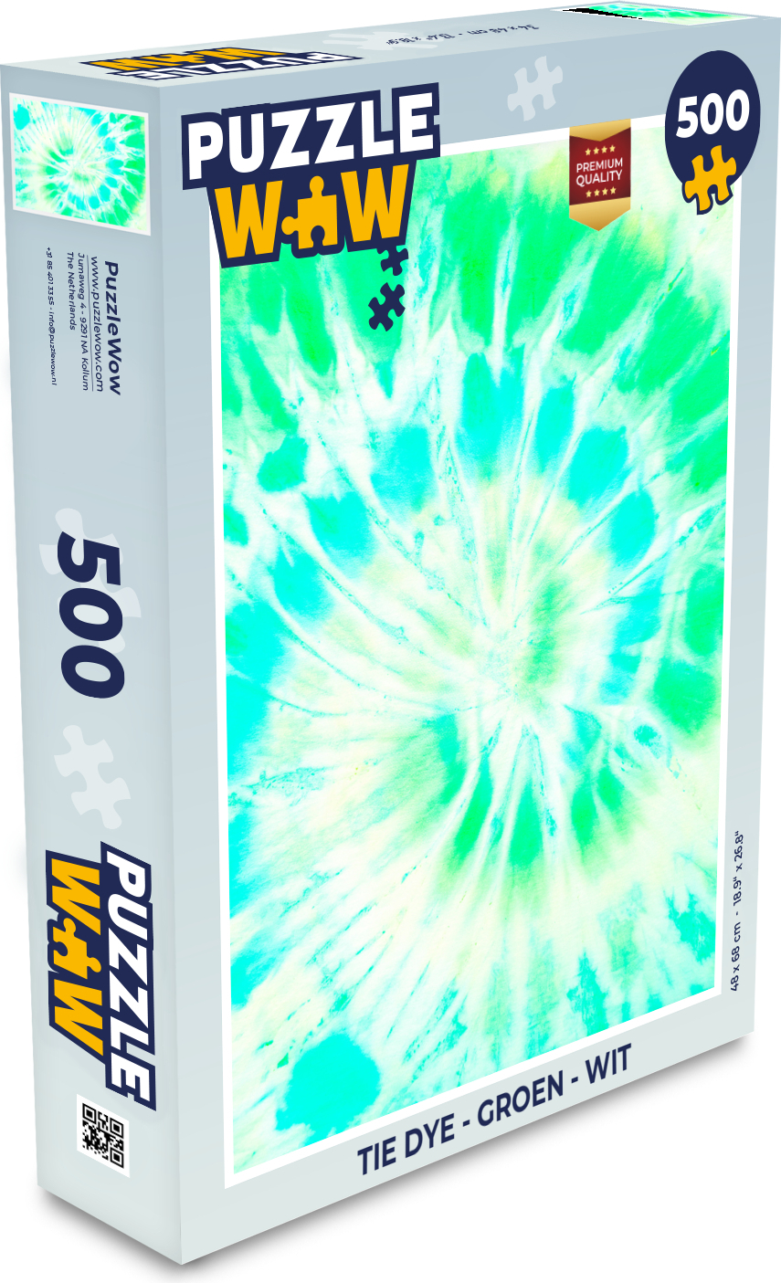 MuchoWow® Puzzle 500 Teile Krawattenfärbung - Grün - Weiß - Denken - Spiel - Toy 137|339264786