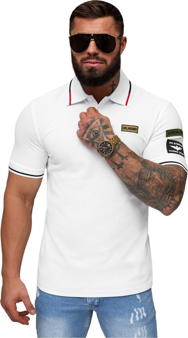 Herren Poloshirt Weiß OZONEE NB/MT3144 XXL