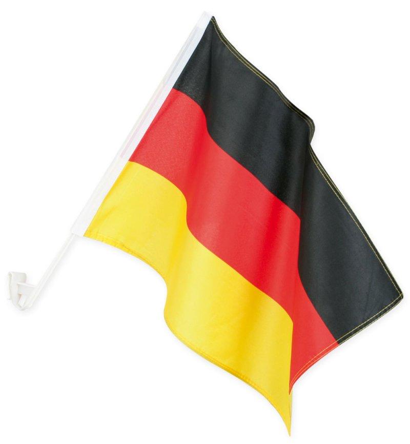 KARNEVALSTEUFEL.DE Autofahne FAN ca. 45 x 30 cm, Deutschland, Fußball, WM, EM