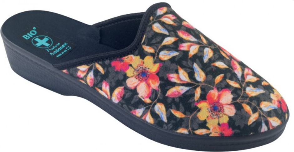 Damen Hausschuhe ADANEX bio 28008 Blumen geschlossene Spitze