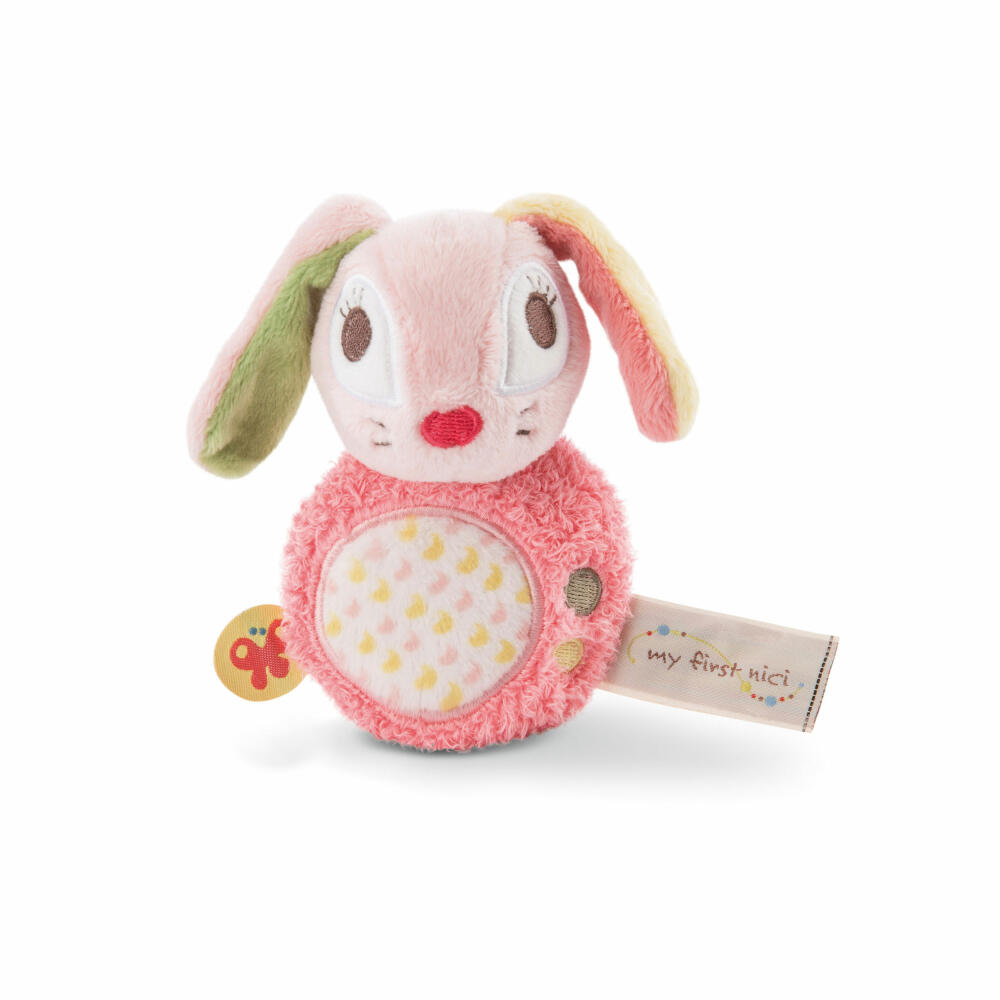 NICI My First Nici Wombi Tombi Greifling Hase Hopsali mit Rassel, Greifspielzeug, Spielzeug Baby, 12 cm, 46586