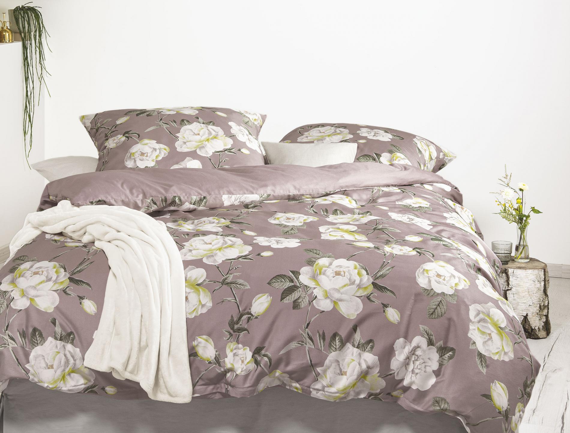 Irisette Mako-Satin Bettwäsche Sky Wollongong taupe 155x220 cm + 80x80 cm