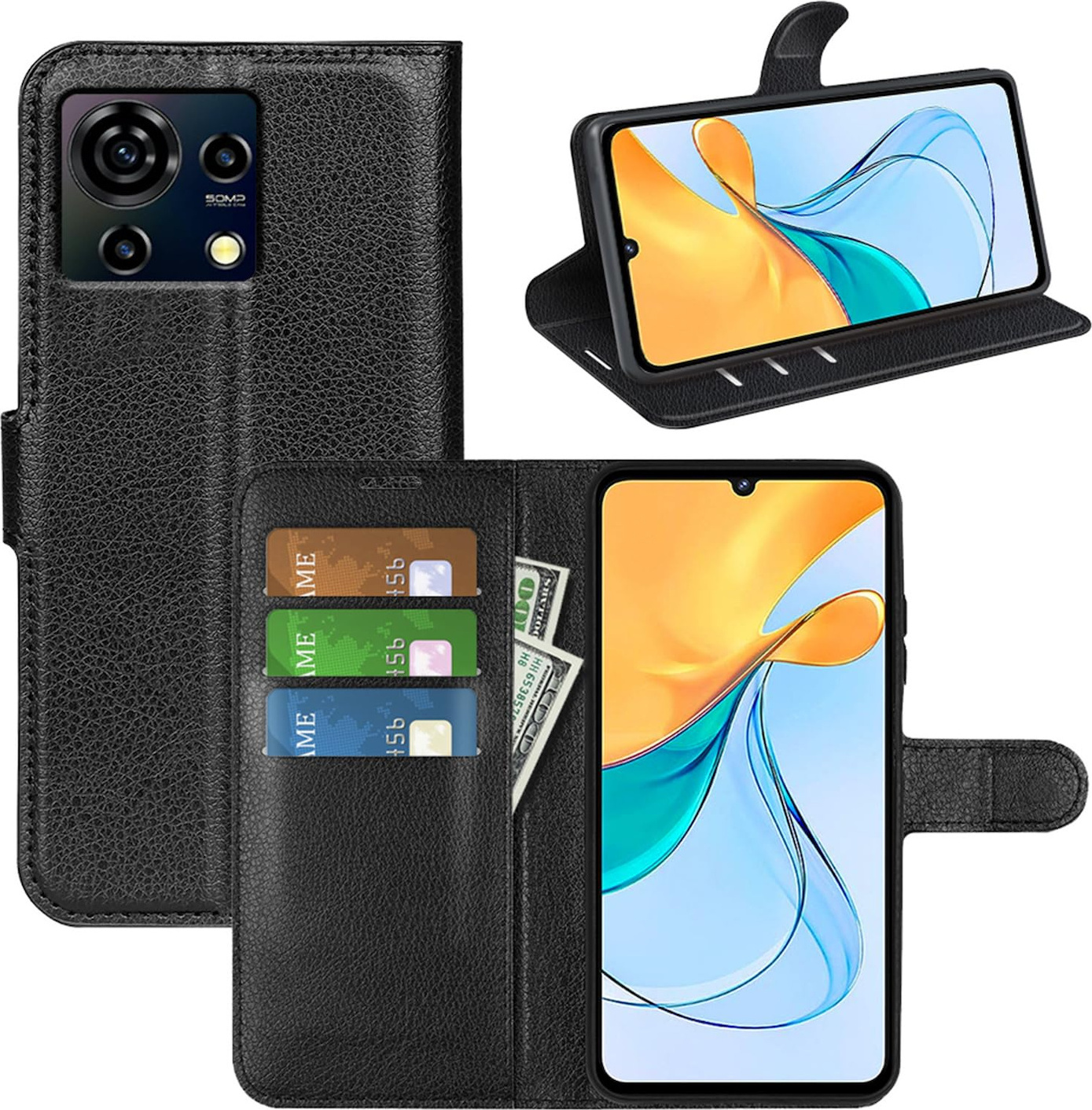 DFV mobile   per Zte Blade A51 (2021) Custodia verticale con cinghia, F2 67 N FVPAS 514