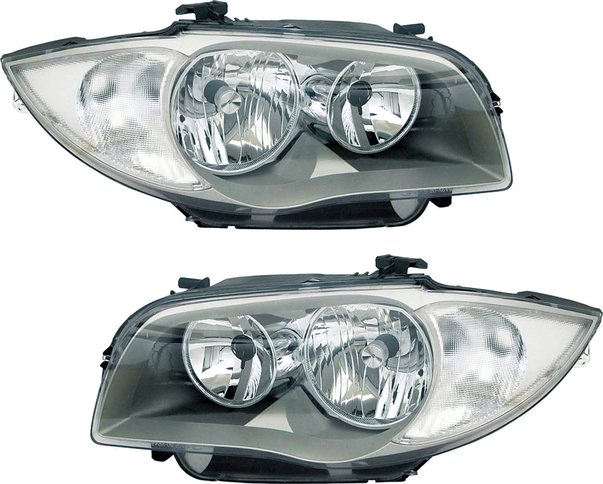 TYC Scheinwerfer Set für BMW E81 E88 03-2006 Silber Chrom H7 1er Halogen *20-0649-05-2+0650-05-2