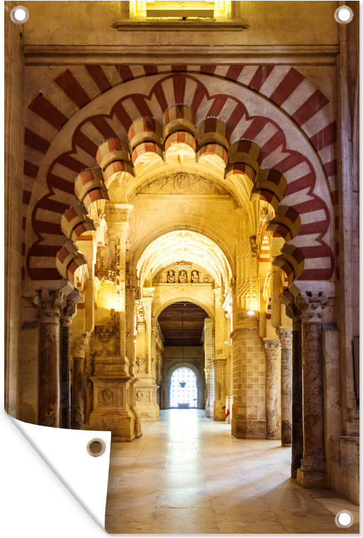 MuchoWow® 60x90 cm Outdoor-Poster Gartendeko Sichtschutz Garten Poster für den Garten Mezquita mit dem berühmten Bogen in Spanien 133|1287316