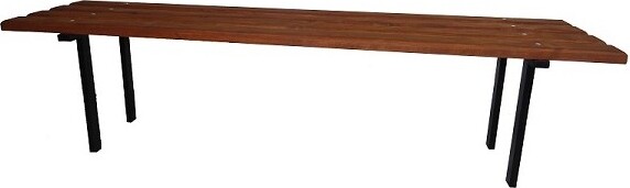 Gartenbank ohne Rückenlehne Parkbank Gartenmöbel Holzbank 170x43cm Metall Holz Garten Bank Sitzbank Möbel