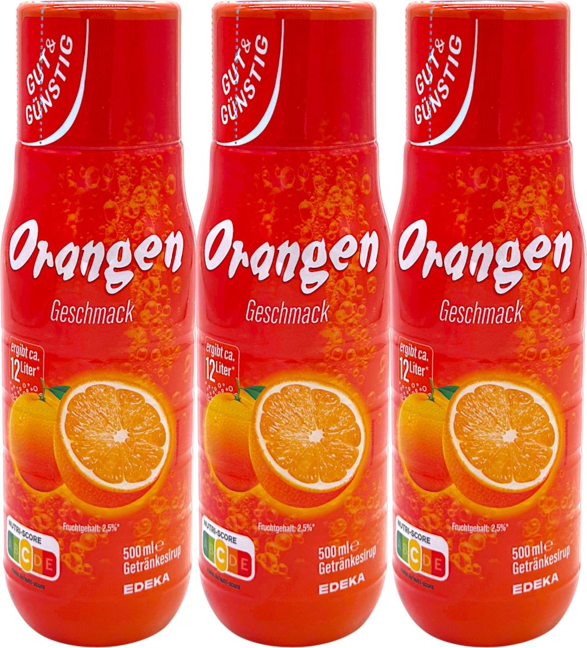 Gut & Günstig Sirup Orange Getränkesirup 3er Pack (3x 500ml)