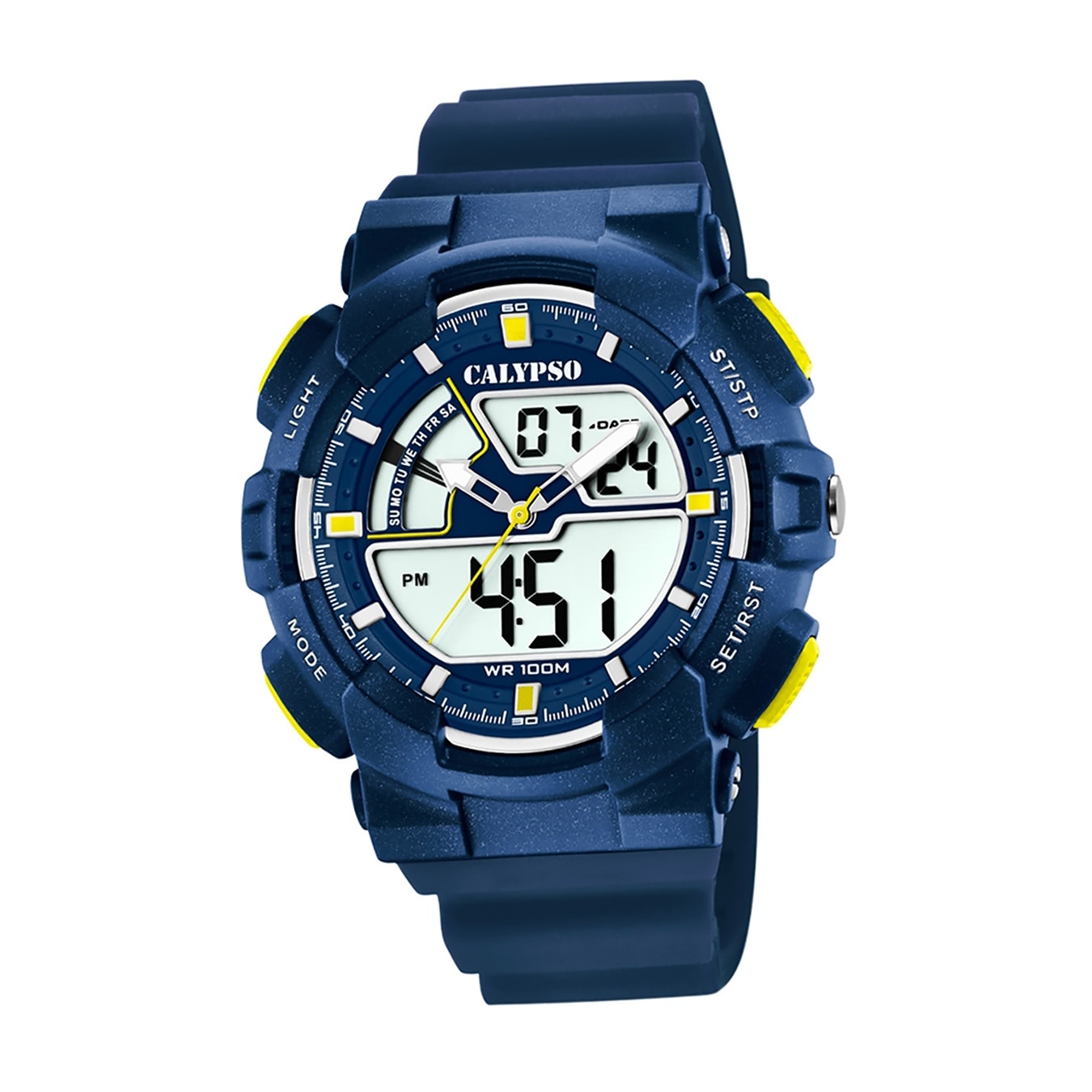Calypso plastovéPolyuretánpánske hodinky K5771/3 športové náramkové hodinky modré digitálne D2UK5771/3
