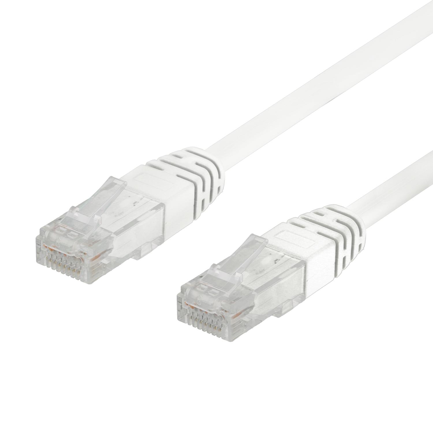 Deltaco TP-61V-50P, 1 m, Cat6, U/UTP (UTP), RJ-45, RJ-45, Weiß