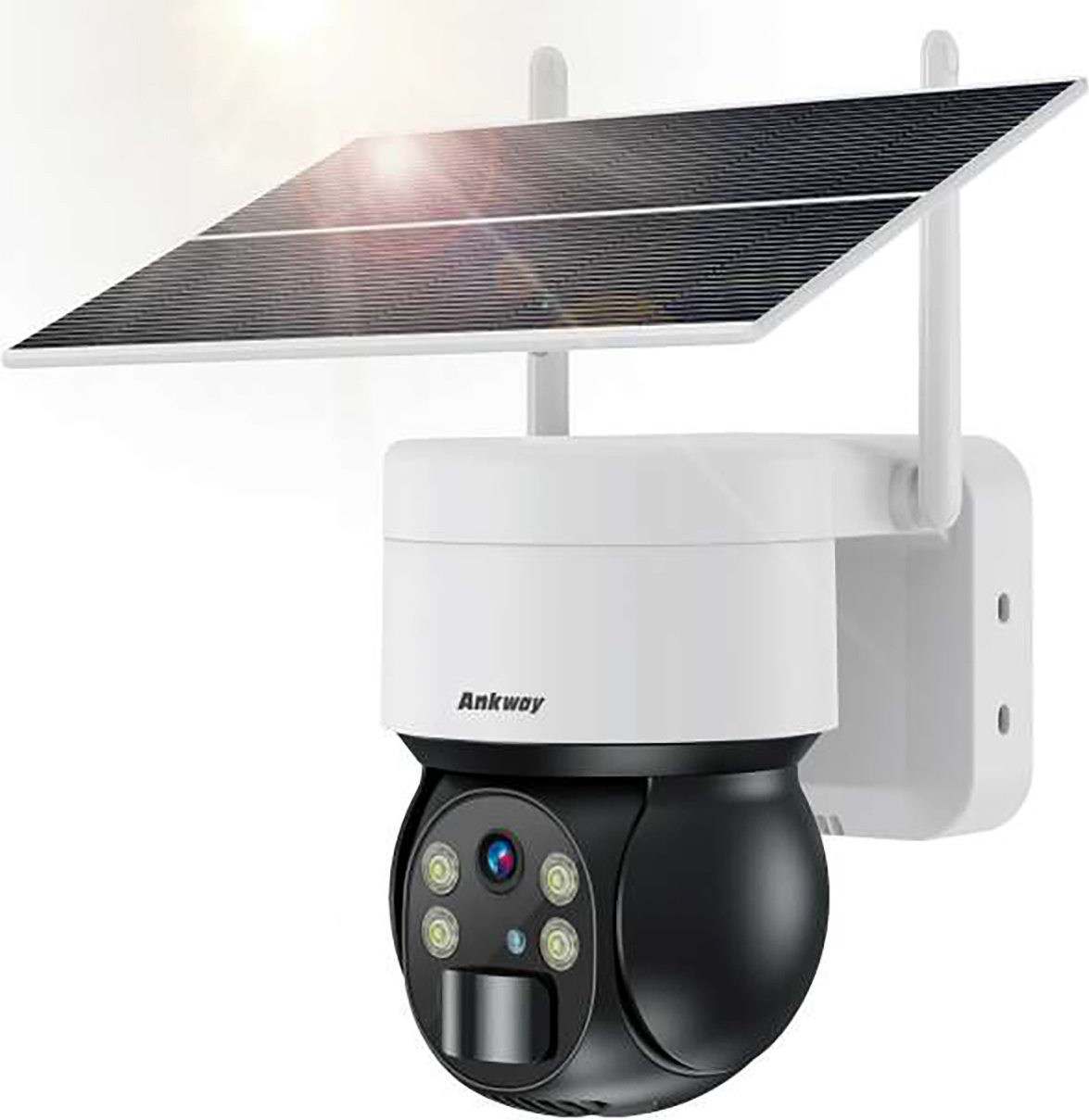 Solárna inteligentná PTZ WiFi kamera Choetech ASC006-WF s 5W solárnym panelom - biela