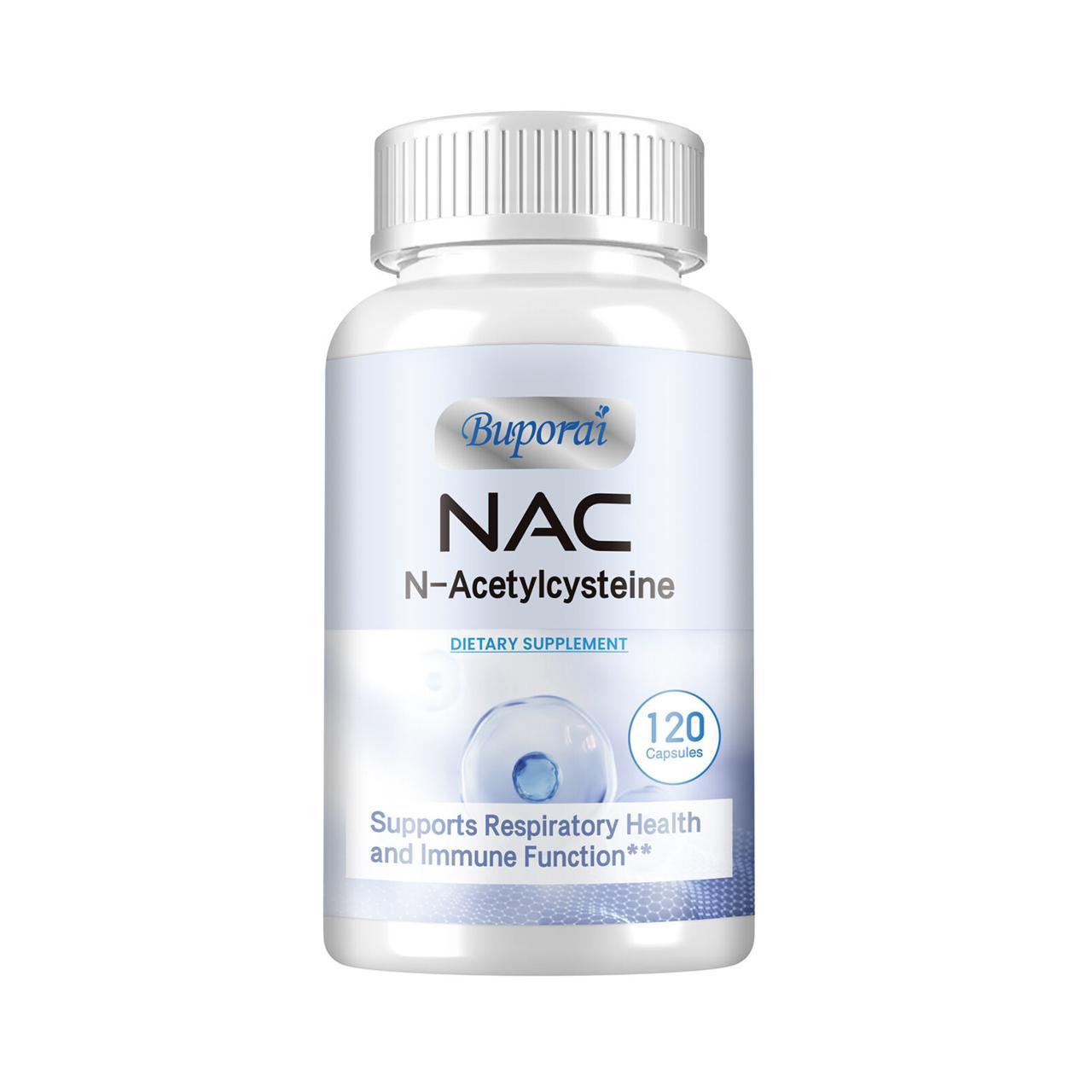 Buporai NAC N-Acetylcysteine 500 mg (120 Kapseln) Nahrungsergänzungsmittel, Leber, Nieren, Lunge, Atemwege