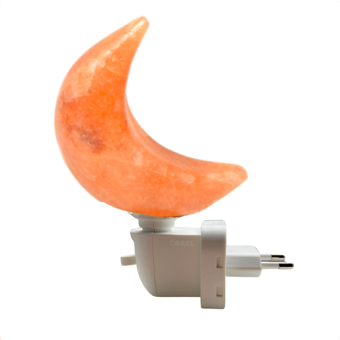 Orakl® - Salzlampe Nachtlicht Selene - 100% echtes Salz - Salzstein Nachtlicht - Salzkristall-Lampe - Salzstein 7758
