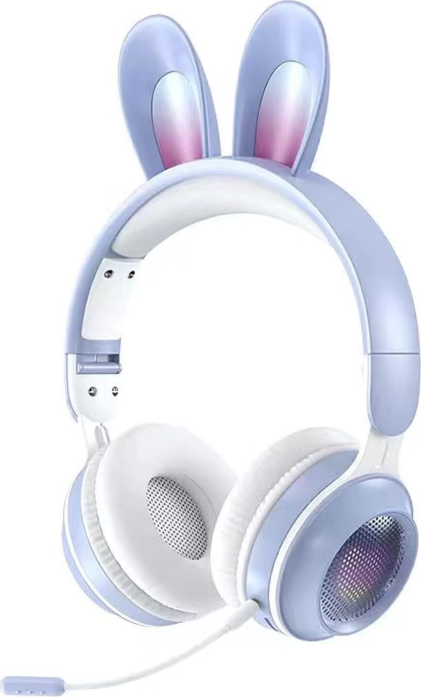 Detské slúchadlá Bluetooth so svetlami LED, odnímateľným mikrofónom, nastaviteľnou čelenkou a ovládaním hlasitosti - bezdrôtové, skladacie, ideálne do školy