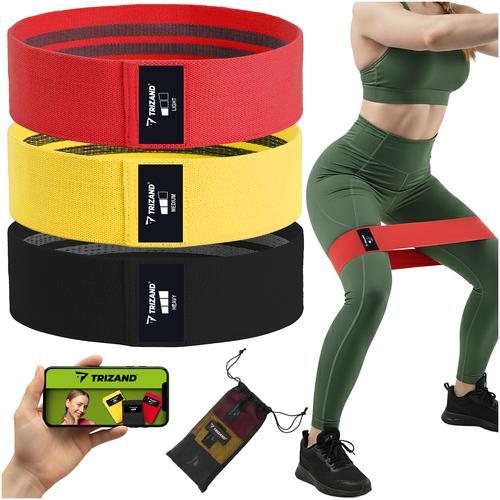 Northio Widerstandsbänder-Set, 3 Stufen, Stoff, QR-Code-Trainingsplan