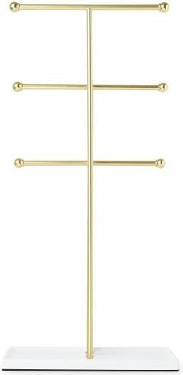 Umbra Schmuckbaum Trigem, Schmuckständer, Stahl, Weiß / Messing, 48 cm, 1017310-524