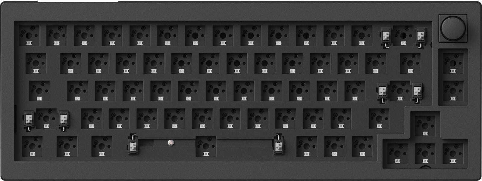 Keychron V2 Max QMK/VIA Kabellose Mechanische Tastatur, Barebone Knob, Carbon Black, Barebone V2M-Z4