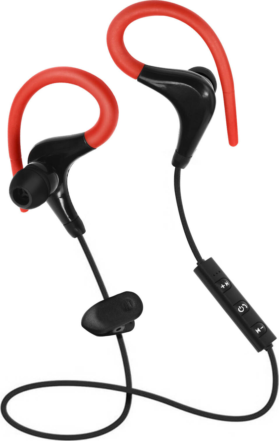 Športové slúchadlá Bluetooth - diaľkové ovládanie + mikrofón - červené