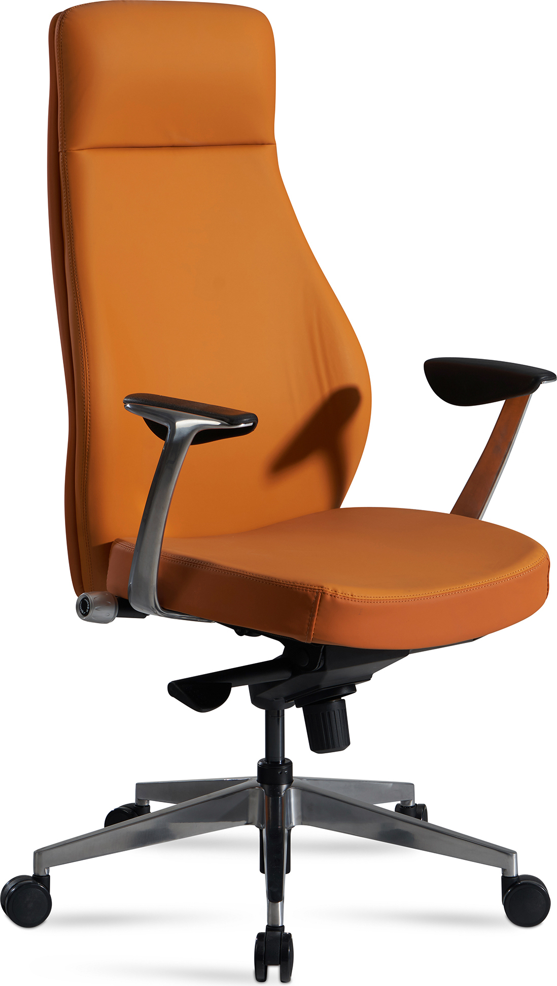 Kancelárska stolička AMSTYLE Kancelárska stolička z umelej kože Caramel Otočná stolička ergonomická