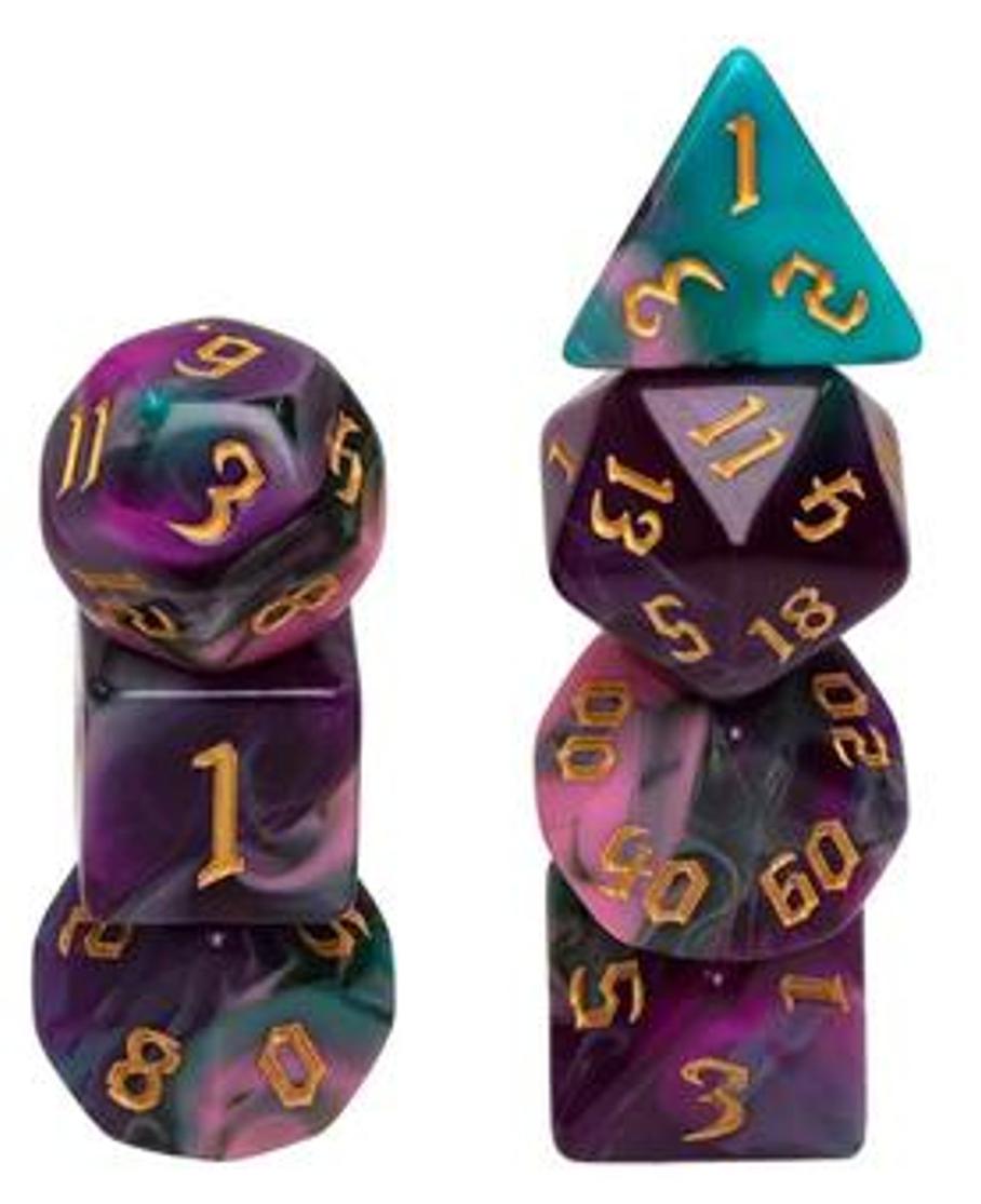 Foam Brain Games Würfelset Night Elves für Rollenspiele RPG