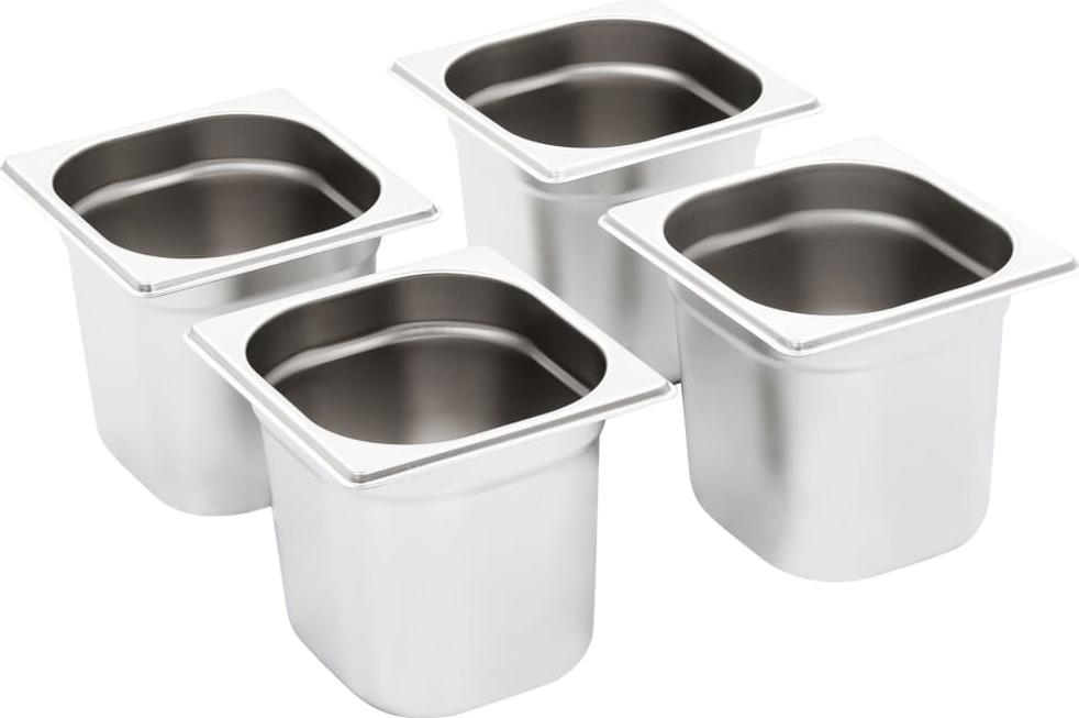 vidaXL Gastronormbehälter 8 Stk. GN 1/6 150 mm Edelstahl 50908