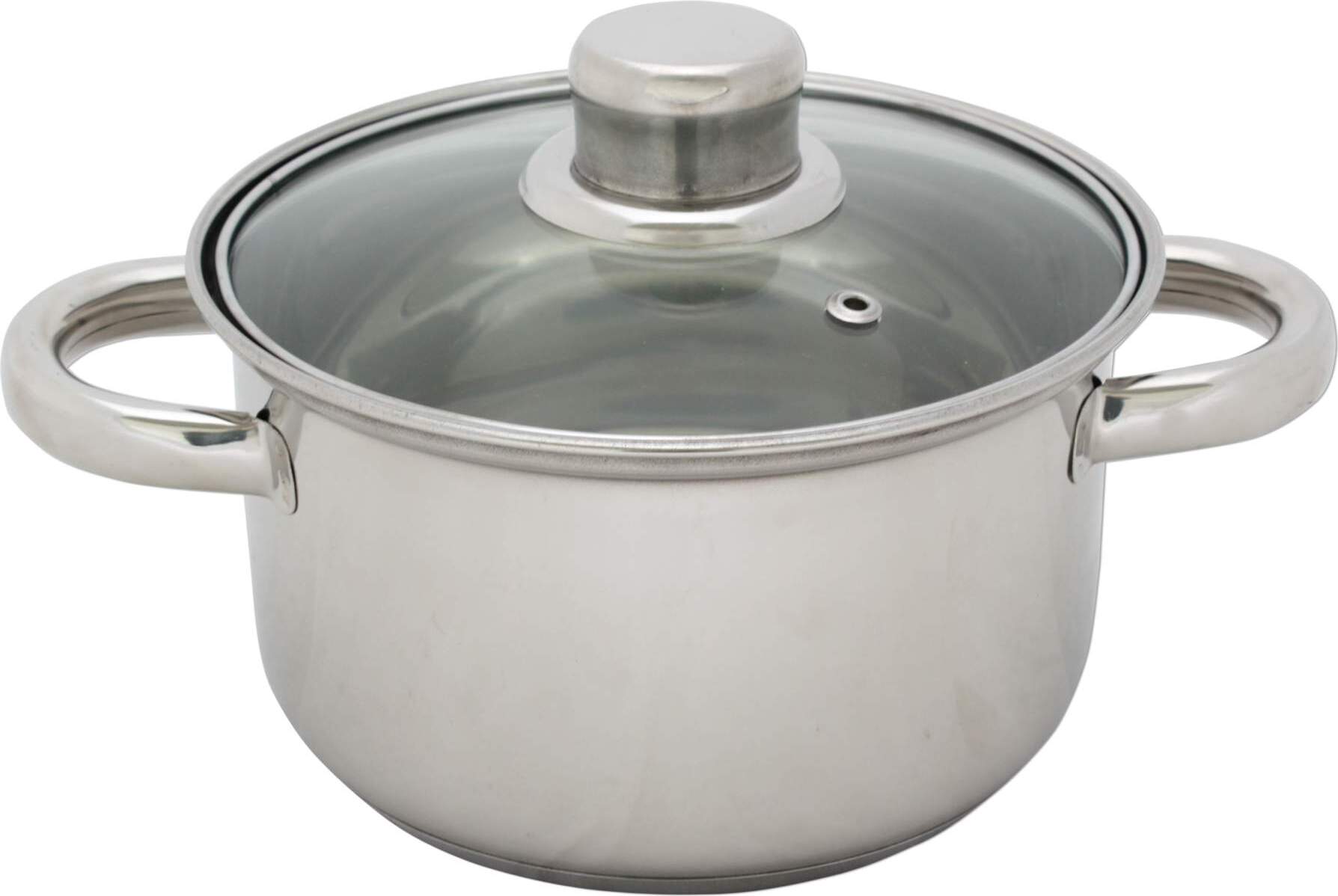 Expo Börse GmbH Bestcooking Edelstahl Kochtopf mit Glasdeckel 3,5 Liter Ø 20 cm 613-741303