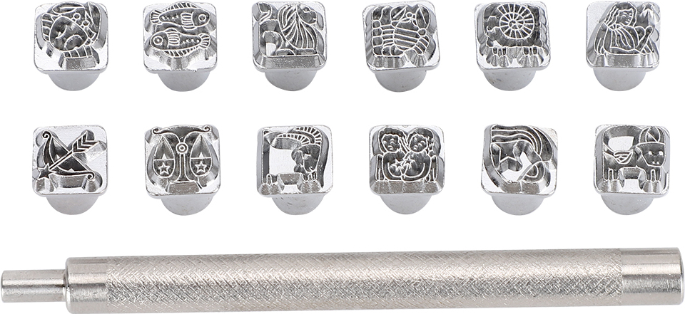 Cocosity Stamping Punch Tool,Leder Stamping Punch Tool,Stamping Punch Tool Kit,Zink-Legierung Stamping Punch Tool,Leder DIY Tools,Leder Stamper