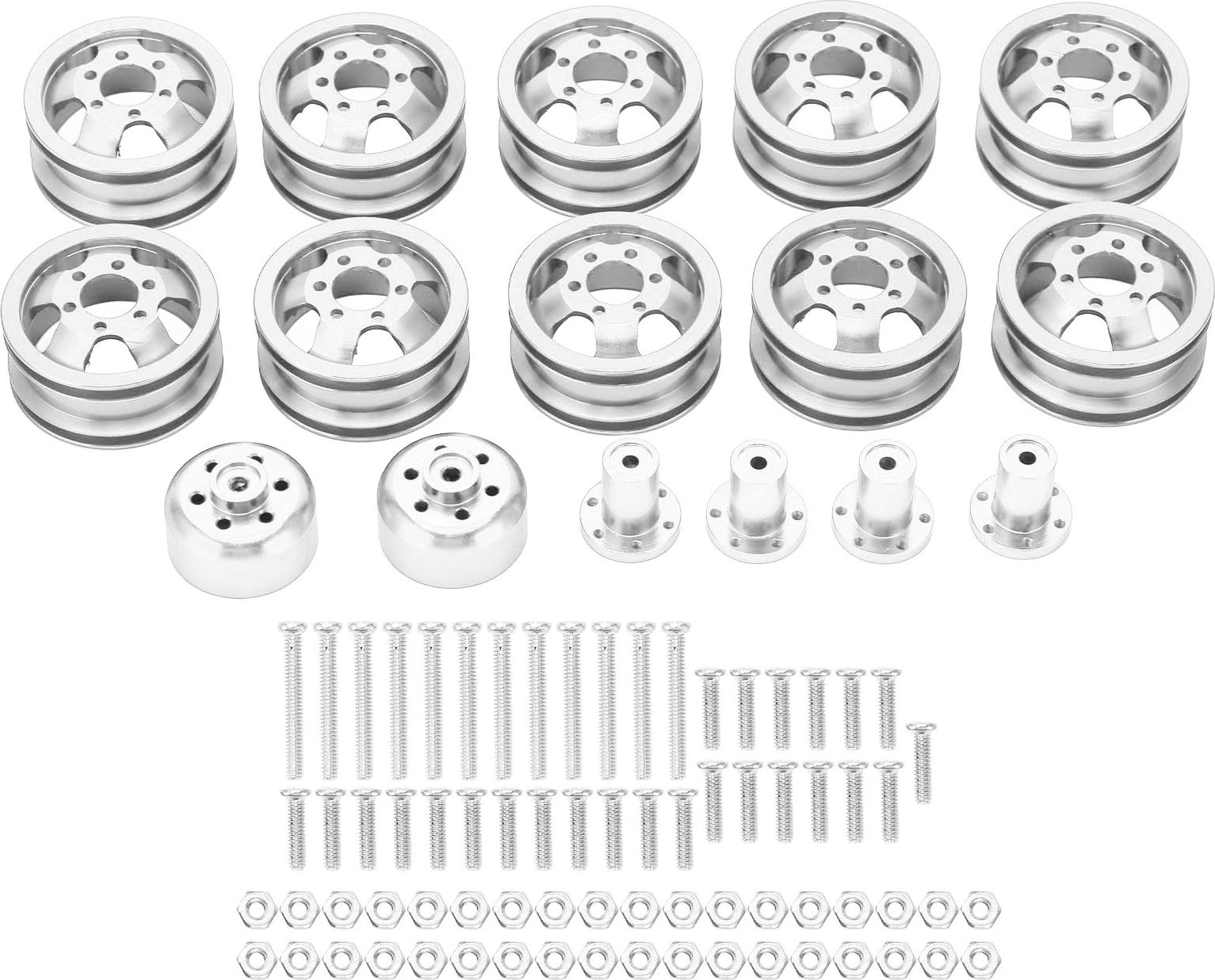 Gistuch Aluminiumlegierung Metallrad -Hub für WPL B24 B36 1/16 6WD Militär Tracked Vehicle Rims Hubsilver