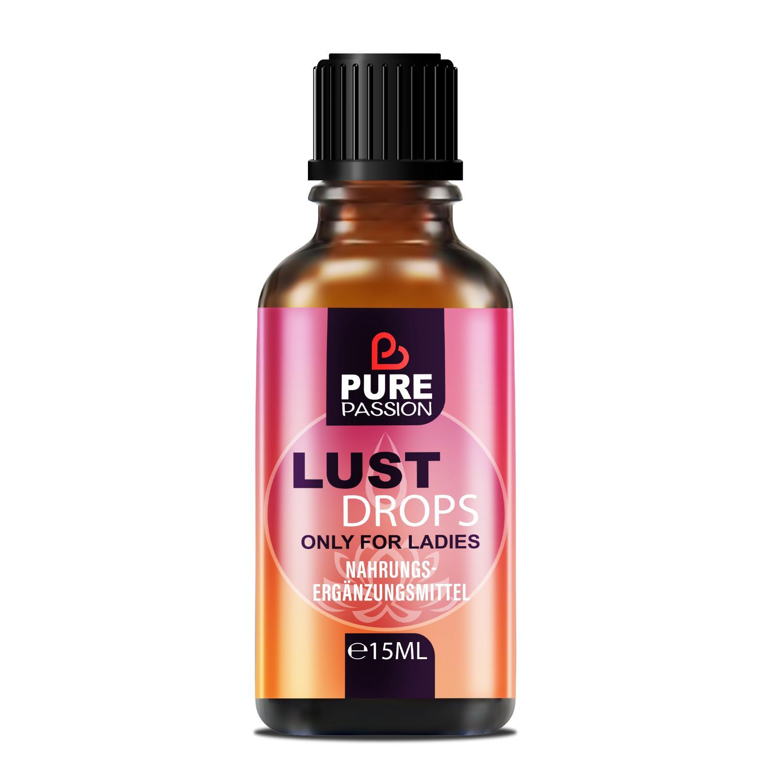 Pure Passion® Lust Drops – Lust steigern - Libido Frau – for Ladies – Libido steigern - erlebe unvergessliche Momente – unterstützt die Hormonbalance