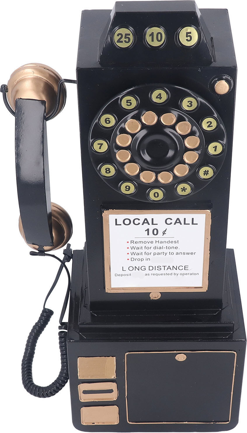 Cocosity Vintage-Telefon-Modell,Wählscheibe Festnetztelefon Ornament,Wählscheibe Festnetztelefon Modell,Wand montiert Telefon Dekoration,Vintage-Telefon-Modell,Dekorative Wählscheibe Festnetztelefon Spielzeug