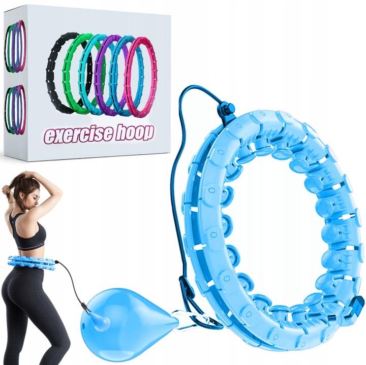 Garden_Maker Hula Hoop Trainingsreifen mit Gewicht und Noppen blau, verstellbares Fitnessgerät für Kalorienverbrauch und Körperformung