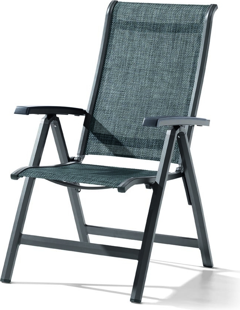 Gartenstuhl >Calvi< in Silbergrau, Kunstfasergewebe - 69x109x63cm (BxHxT)