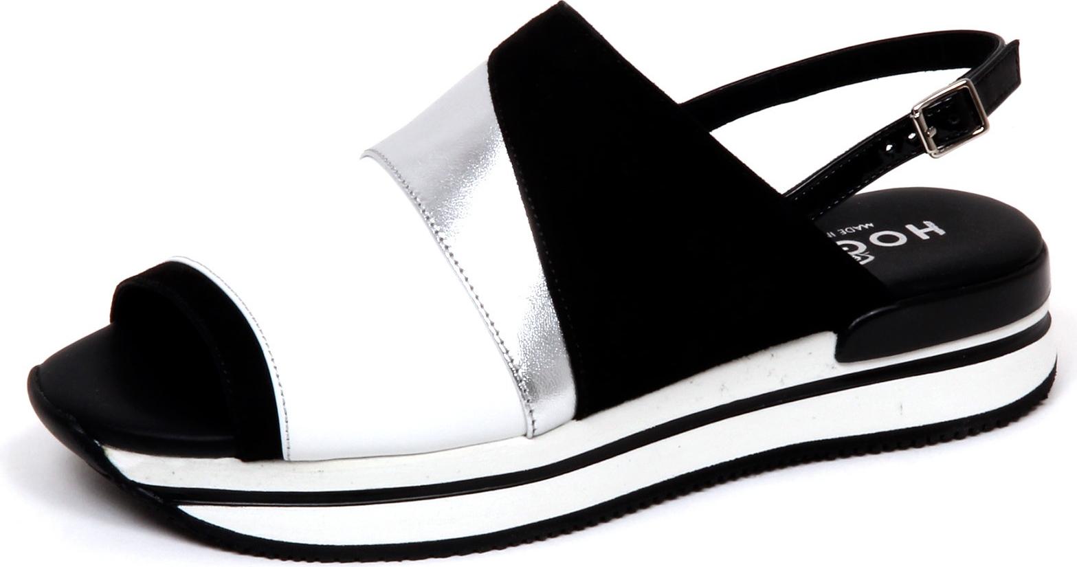 F2566 Damen schwarz/silber HOGAN H257 Keilschuhe Schuh Frau