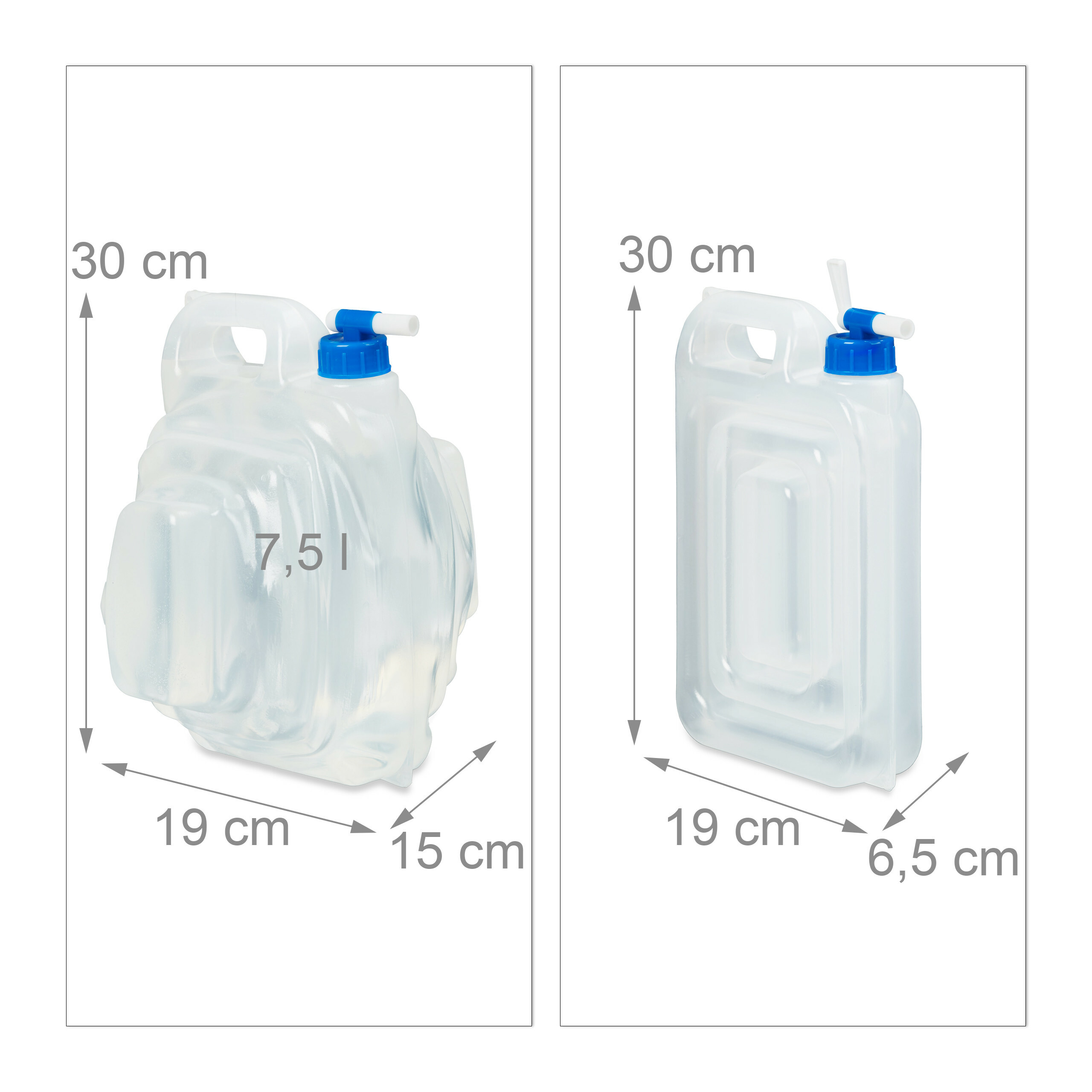 BPA-frei Schraubdeckel Ablasshahn Camping Auto weiß tragbarer Trinkwasserkanister Relaxdays 10 L Wasserkanister
