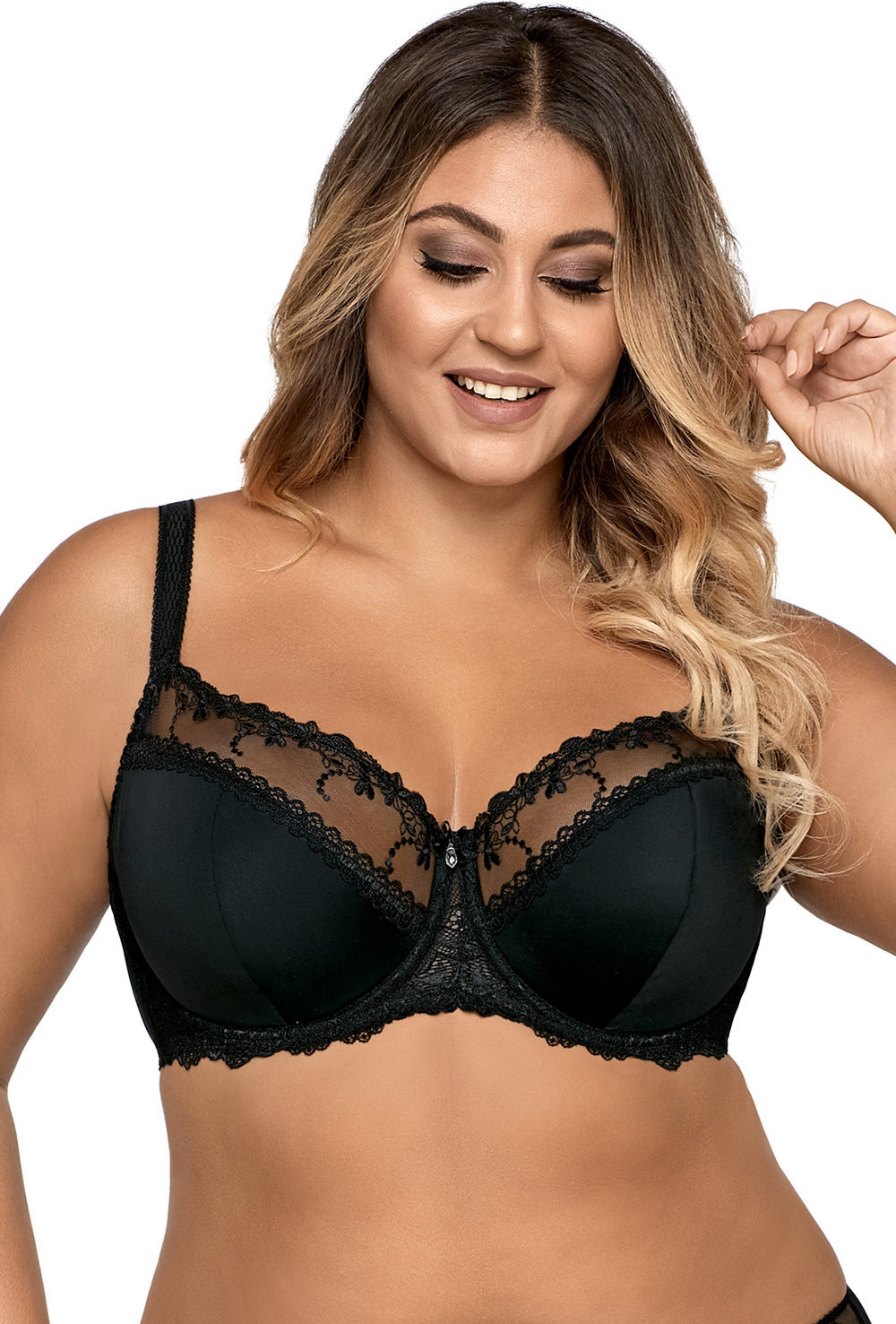 Ava Reggiseno Elegante Imbottito 1924 Freesia – Ricami E Tessuto Liscio – Spalline Regolabili – Fatto In UE