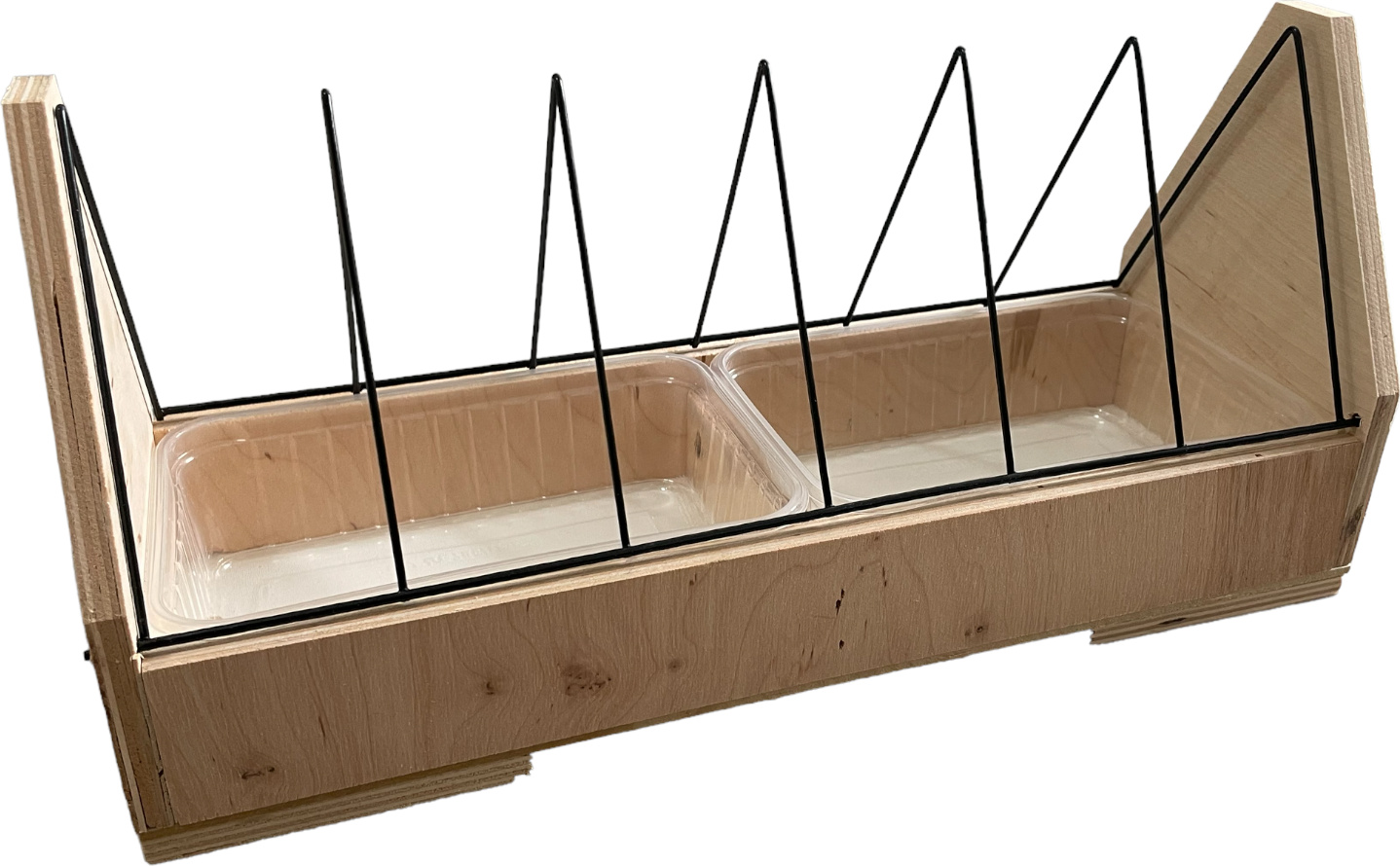 F&R Futtertrog Futterraufe Taubentrog für Vögel Tauben Futterspender Futterraufe Futter aus Holz 60cm