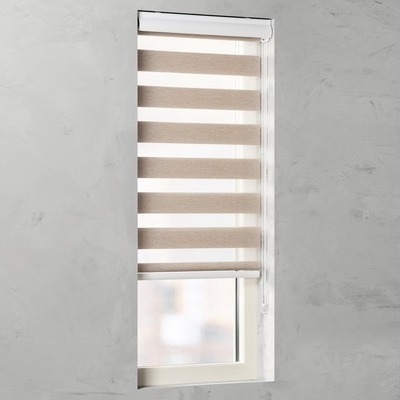 SOLUNA Doppelrollo D-R10 mit weißer Kassette Wood holz 60x175 cm 102101131